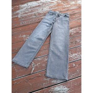 Levi's Ribcage Straight Ankle Jeans Women 26 Gray Like New High Rise Button Fly